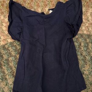 Janie and Jack Navy Flutter Sleeve Tee